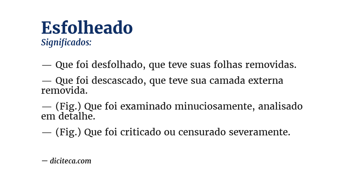 Significado de esfolheado