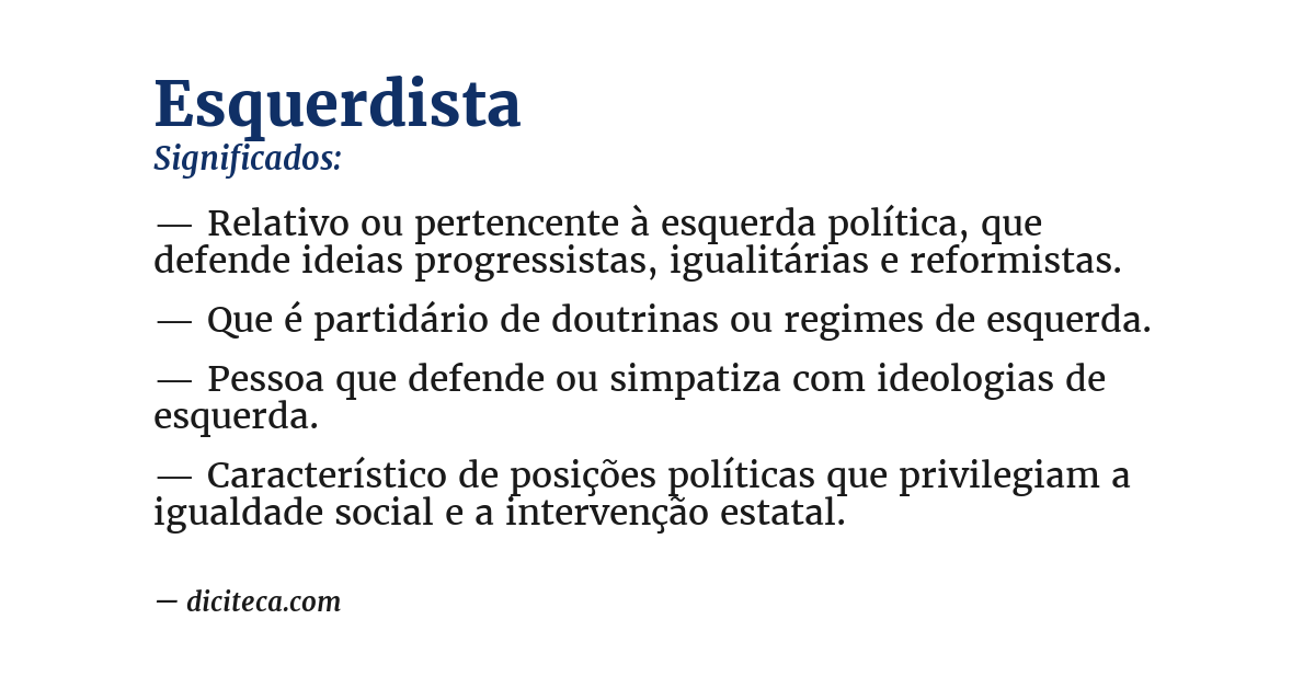 Significado de esquerdista