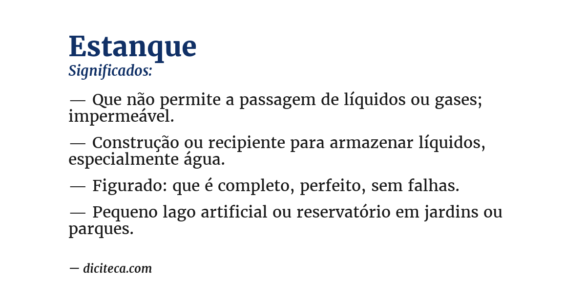 Significado de estanque