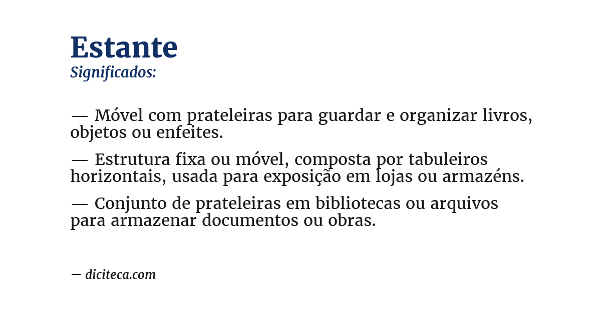 Significado de estante