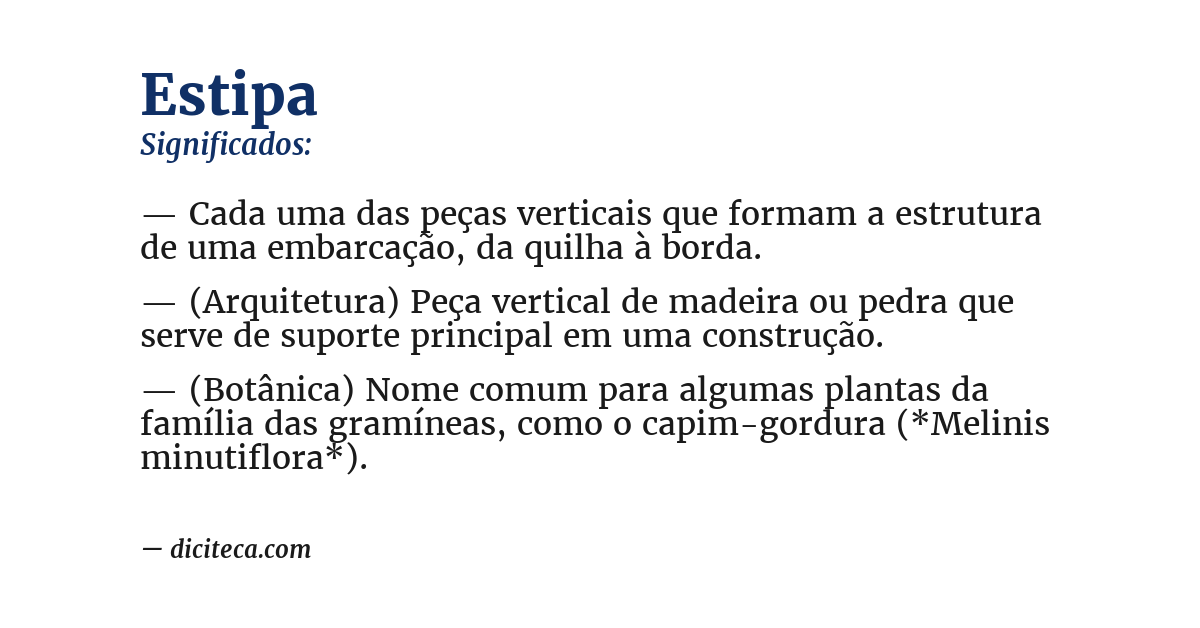 Significado de estipa