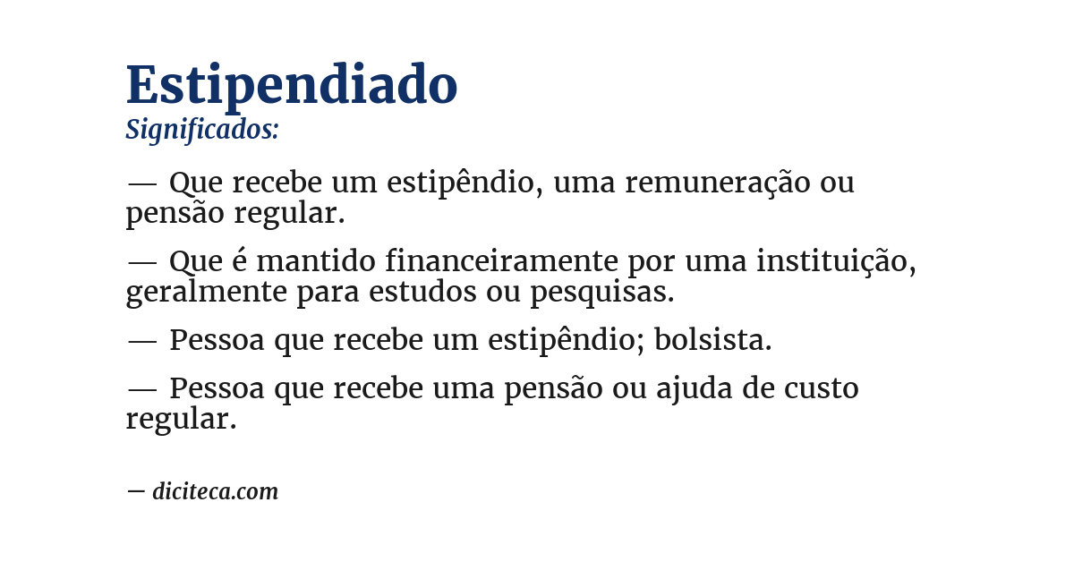 Significado de estipendiado