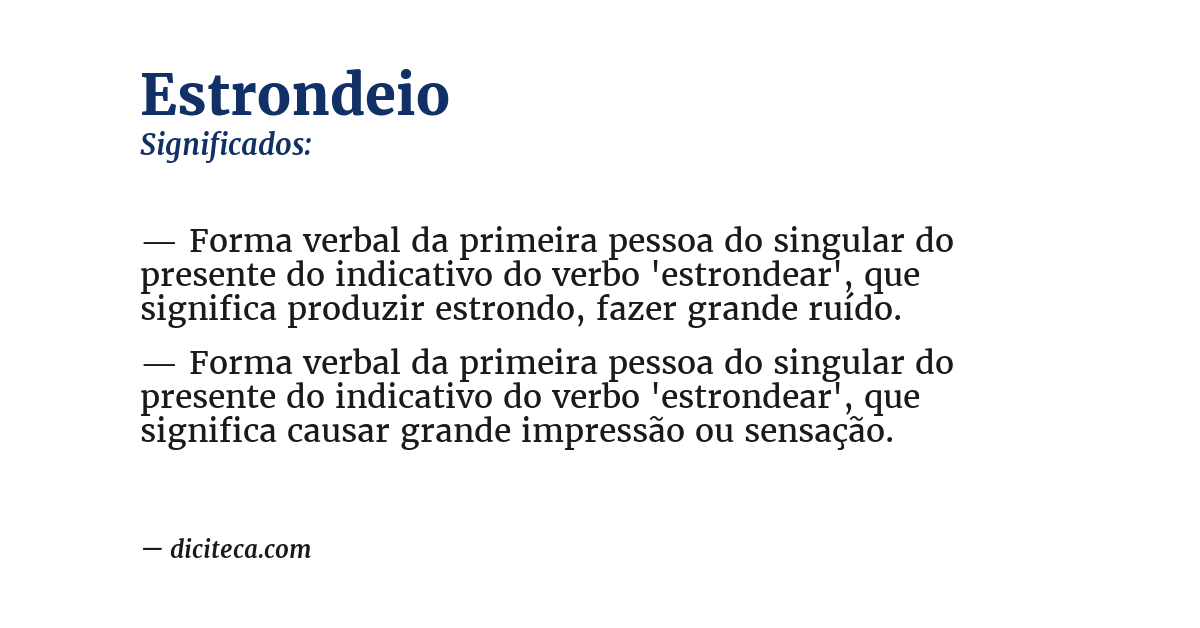 Significado de estrondeio