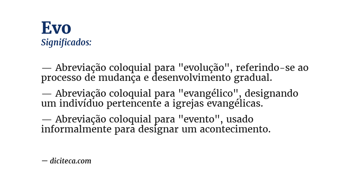 Significado de evo