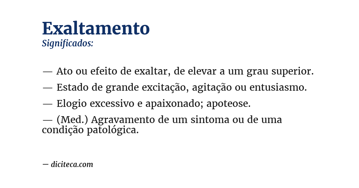 Significado de exaltamento