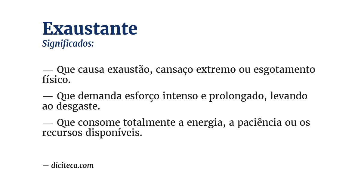 Significado de exaustante