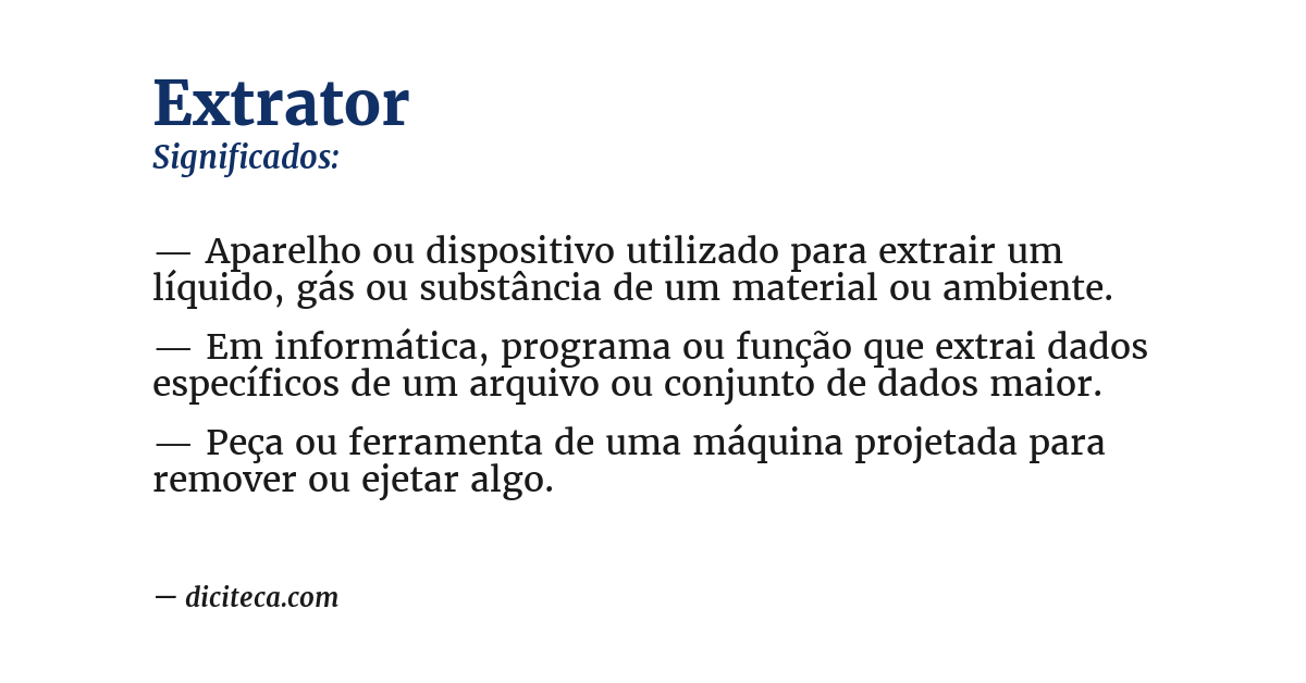 Significado de extrator