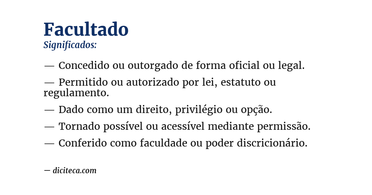Significado de facultado