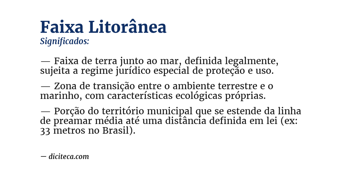 Significado de faixa litorânea
