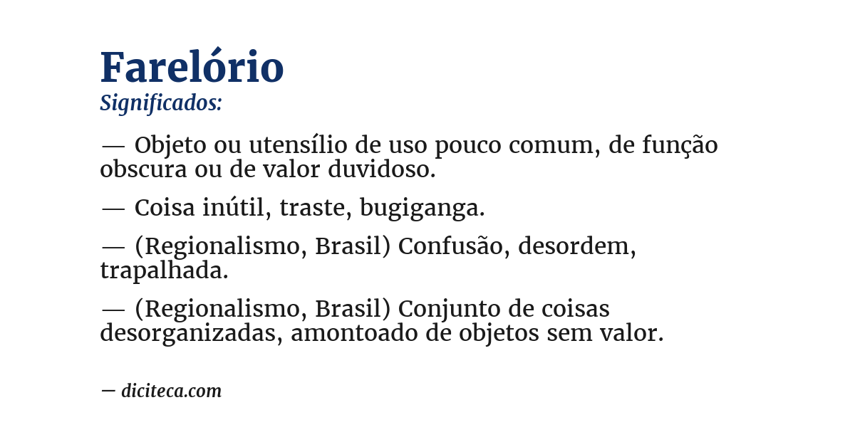 Significado de farelório