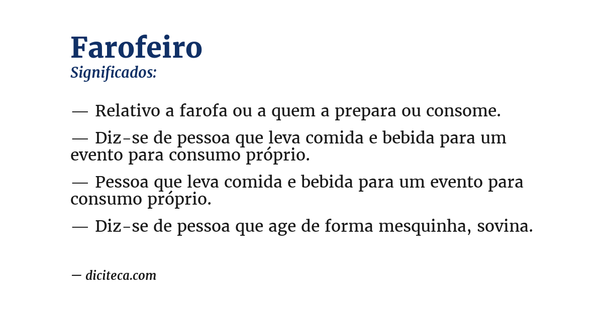 Significado de farofeiro