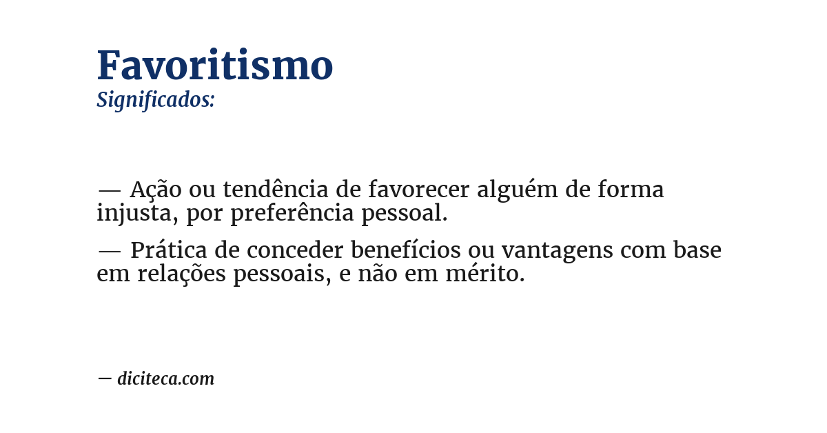 Significado de favoritismo