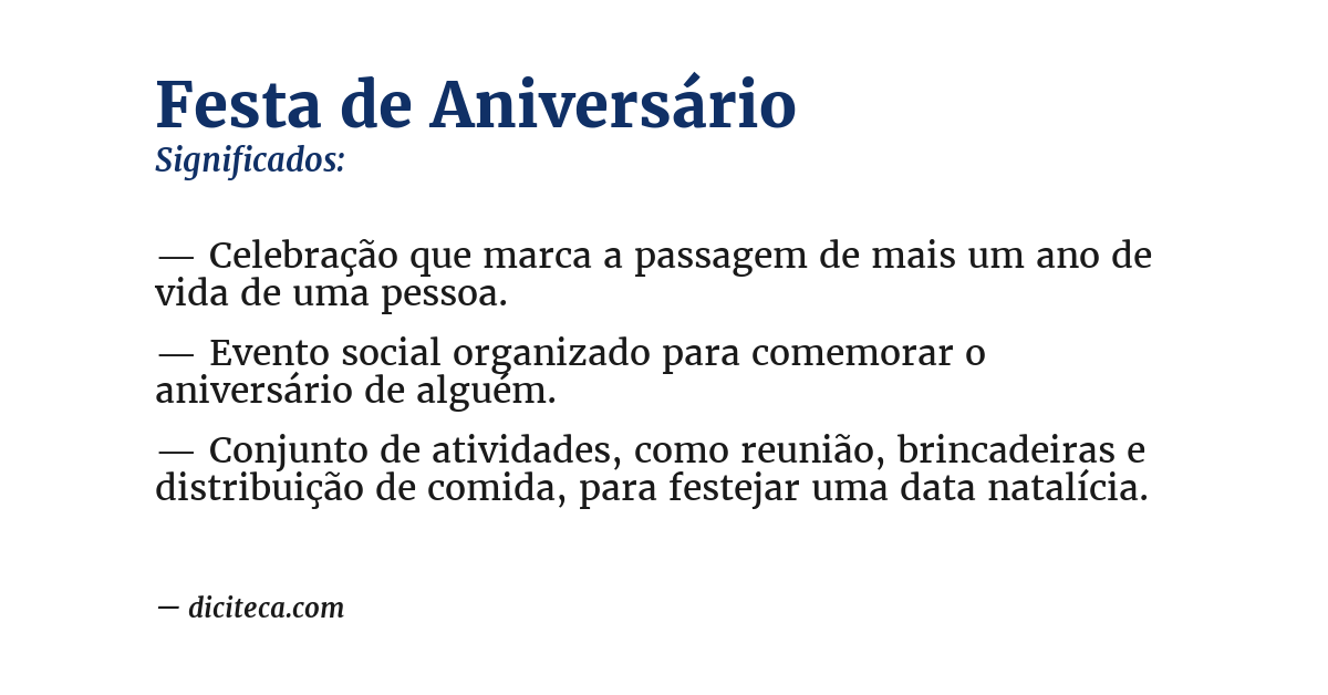 Significado de festa de aniversário