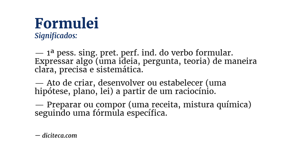 Significado de formulei
