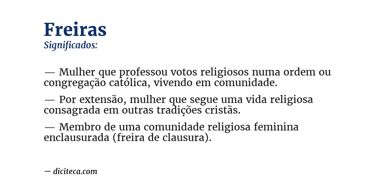 Significado de freiras