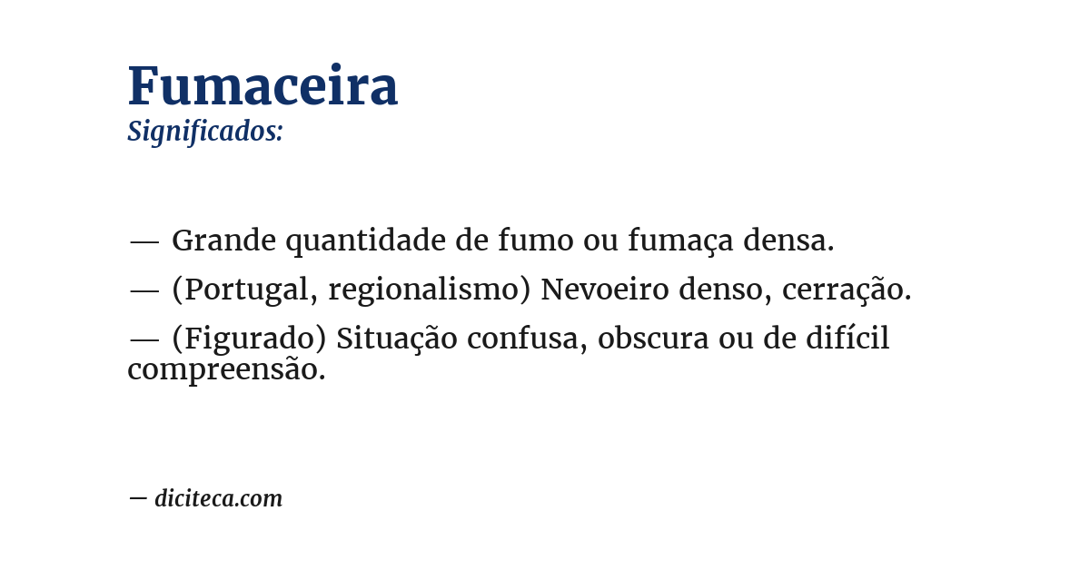 Significado de fumaceira