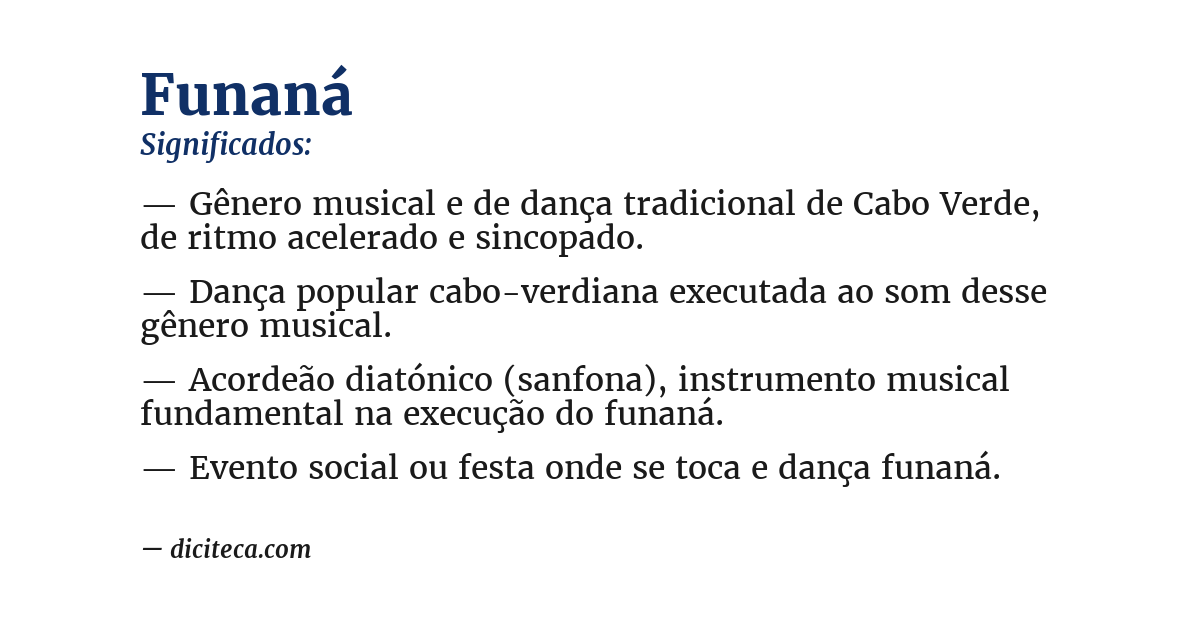 Significado de funaná