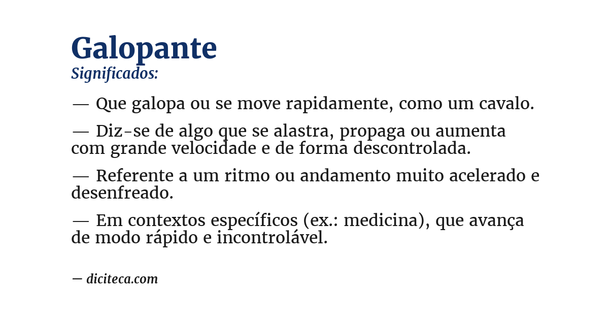 Significado de galopante