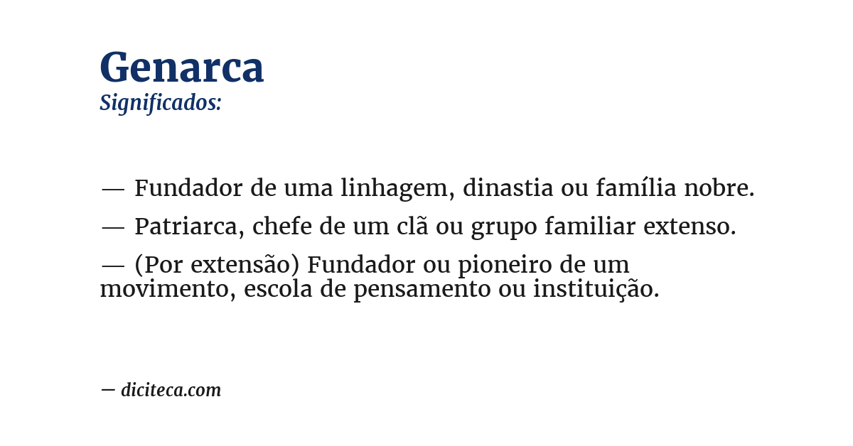 Significado de genarca