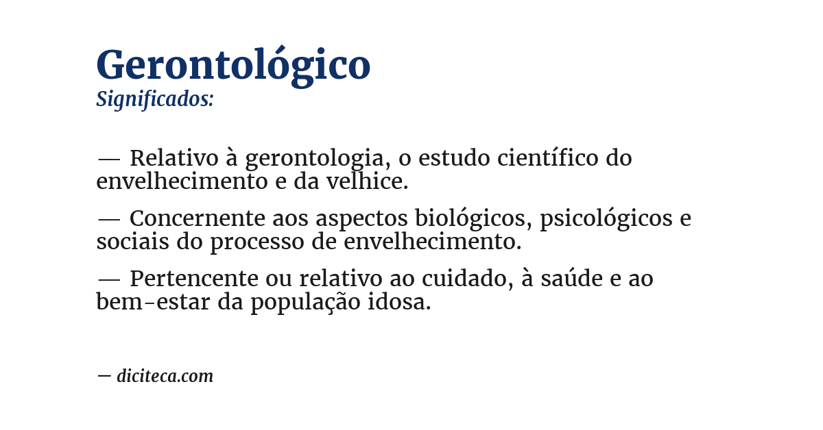 Significado de gerontológico