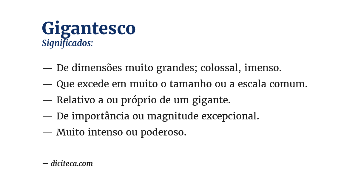 Significado de gigantesco