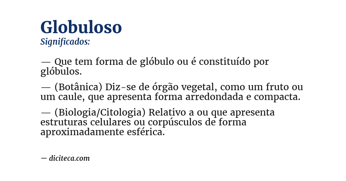 Significado de globuloso