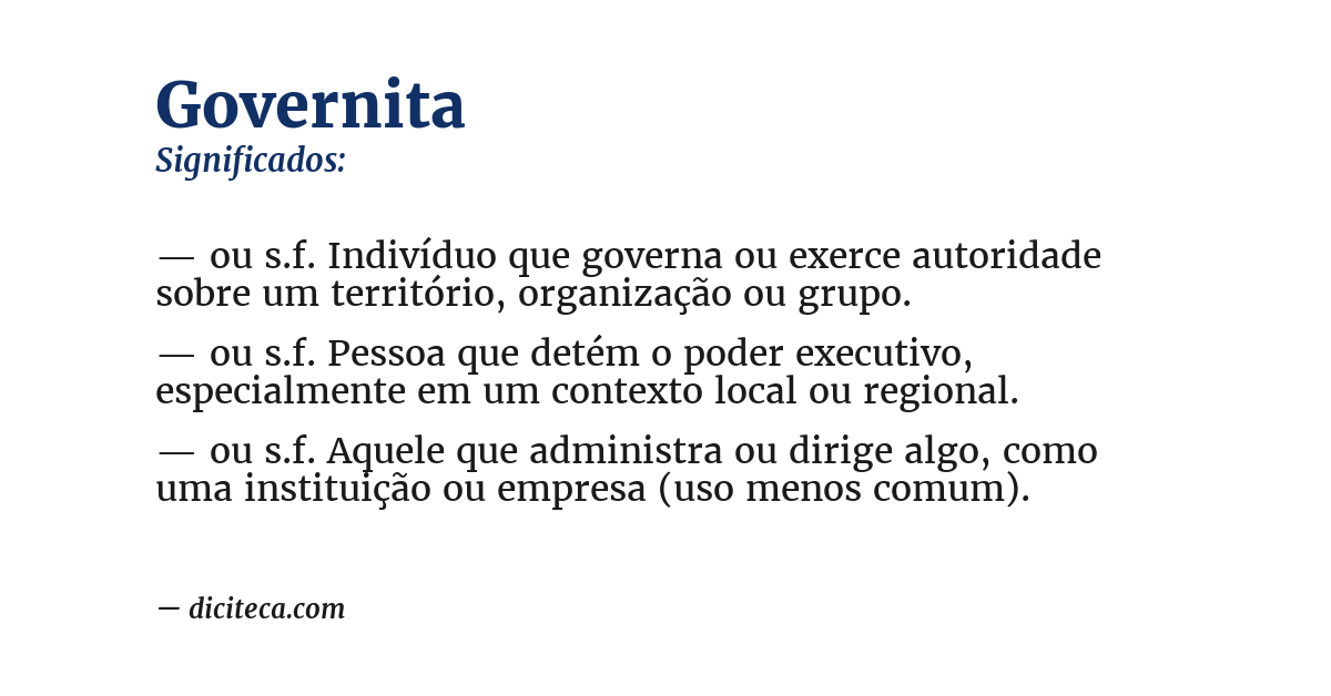 Significado de governita