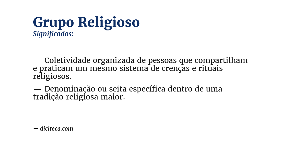 Significado de grupo religioso