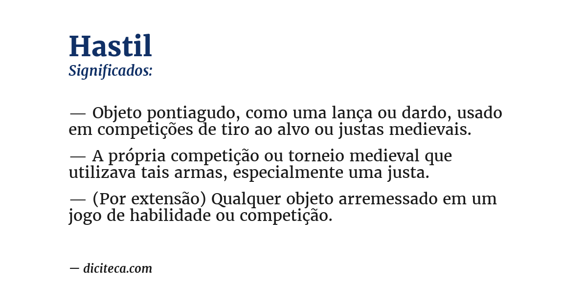 Significado de hastil