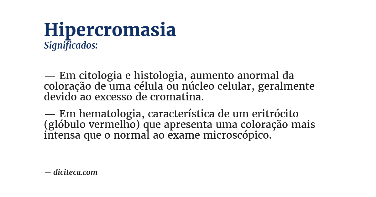 Significado de hipercromasia