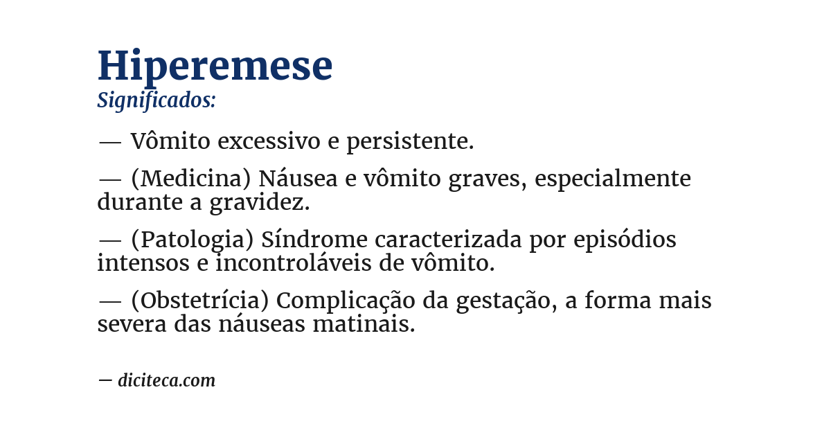 Significado de hiperemese