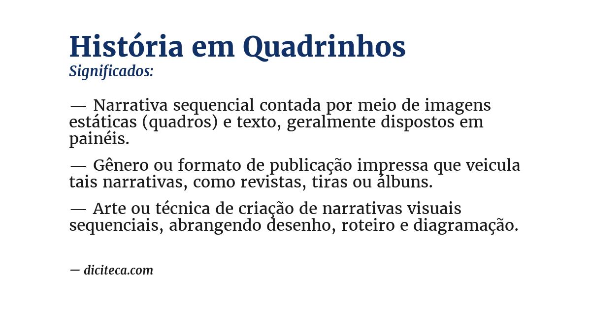 Significado de história em quadrinhos