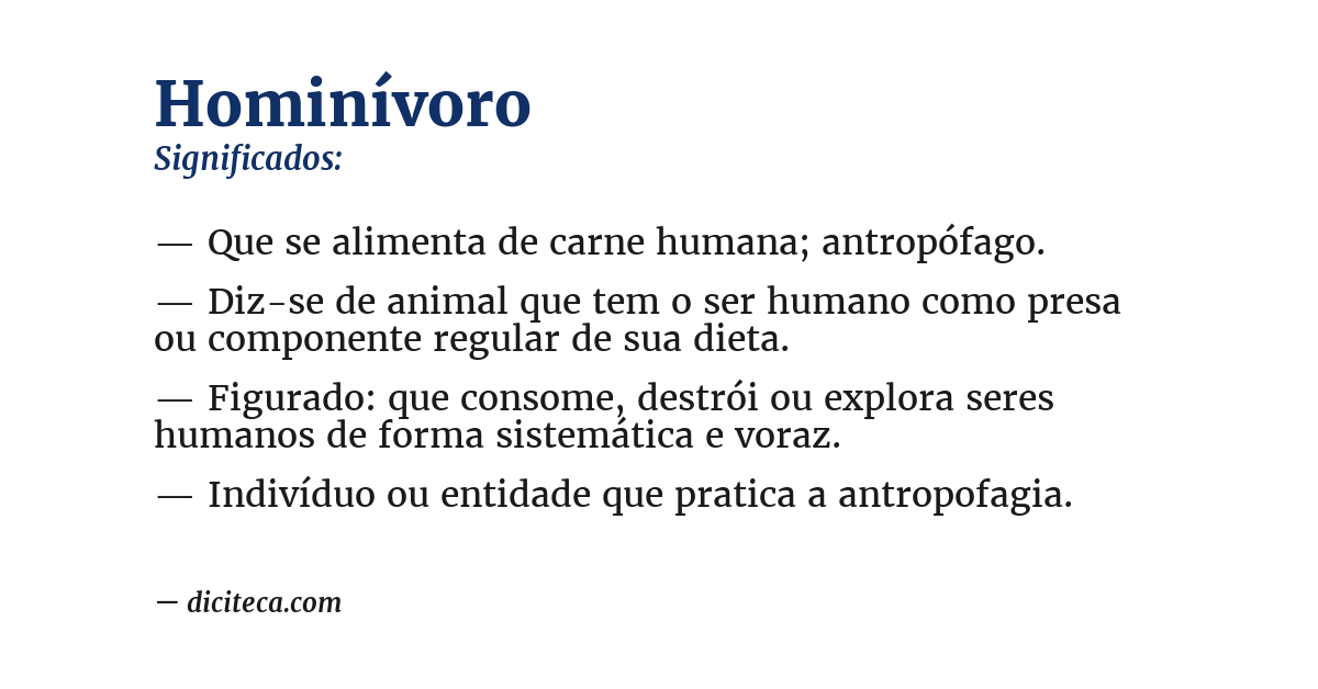 Significado de hominívoro
