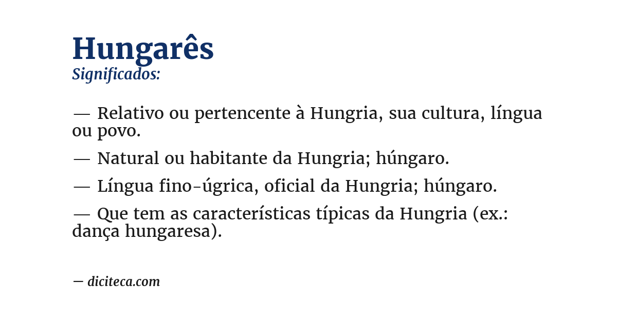 Significado de hungarês