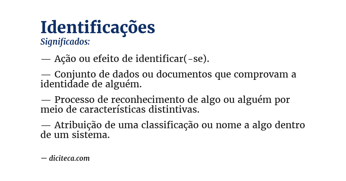 Significado de identificações