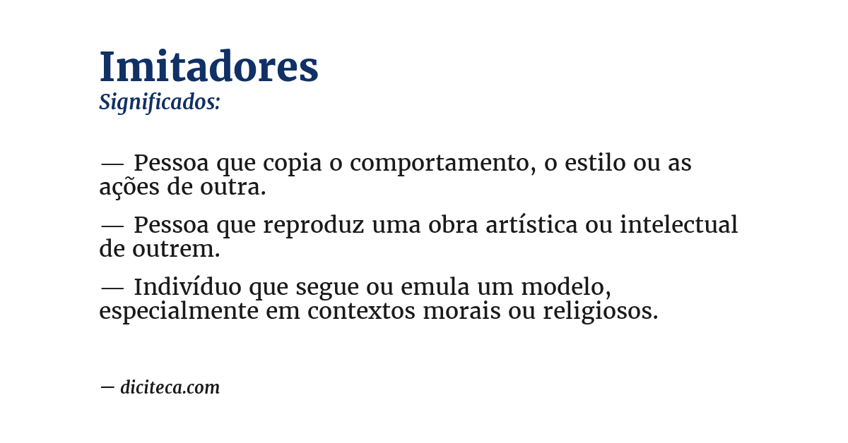 Significado de imitadores