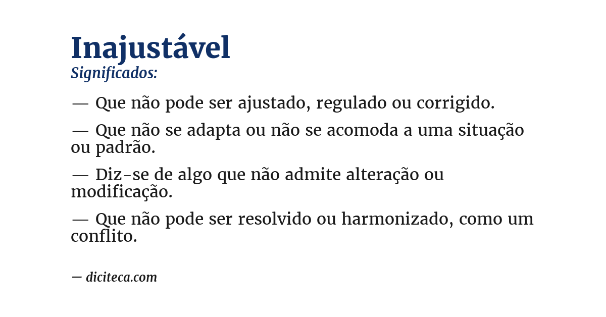 Significado de inajustável