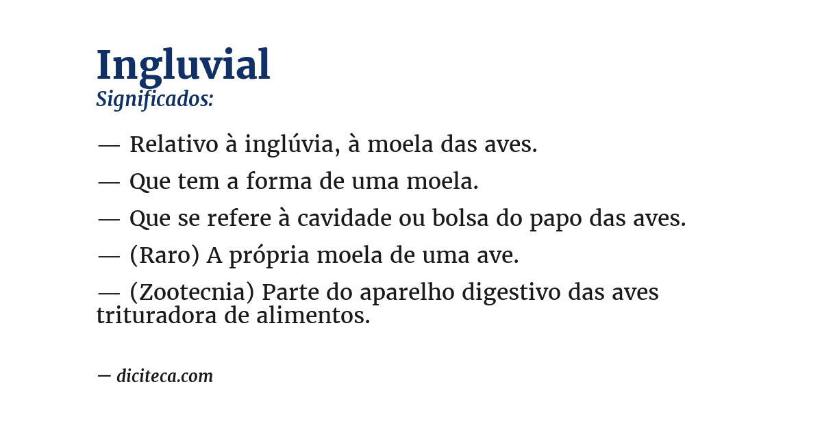 Significado de ingluvial