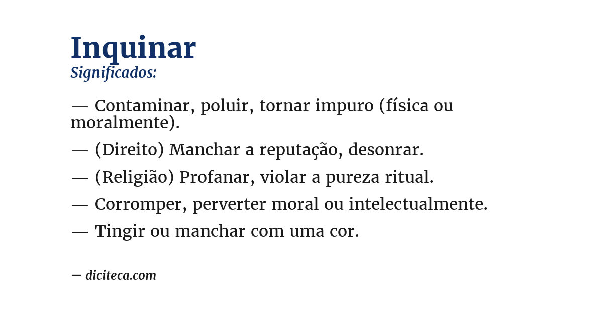 Significado de inquinar