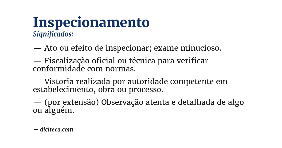 Significado de inspecionamento