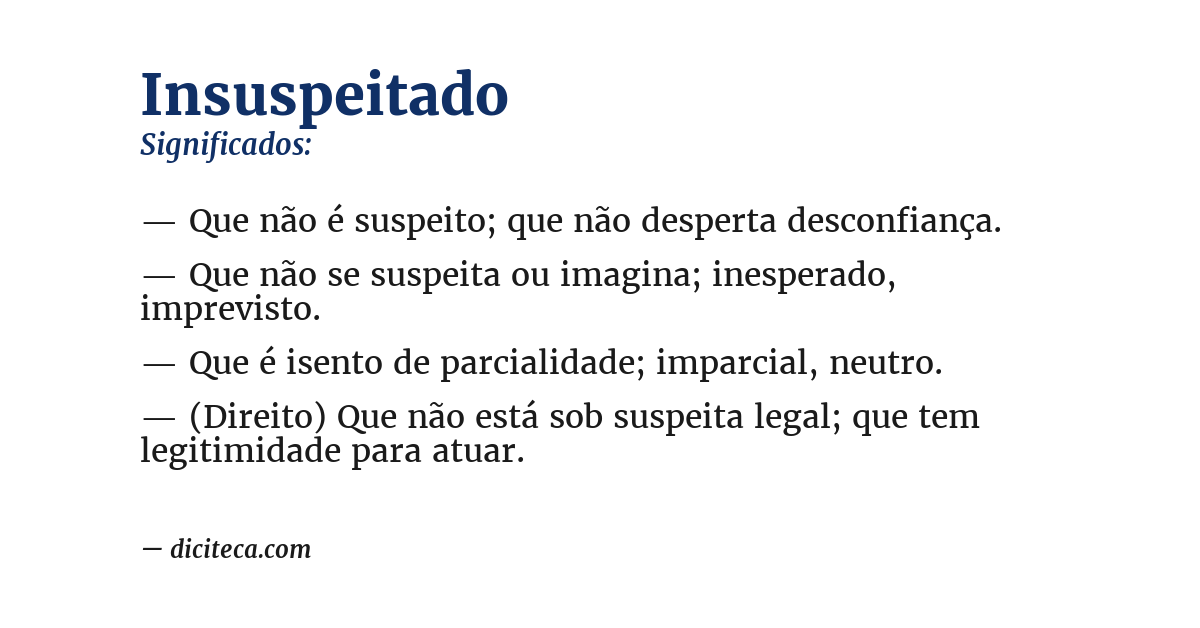 Significado de insuspeitado