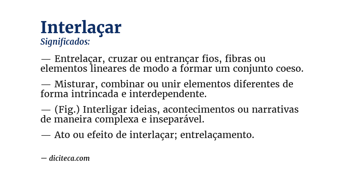 Significado de interlaçar