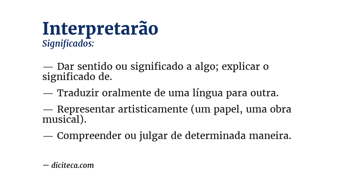 Significado de interpretarão