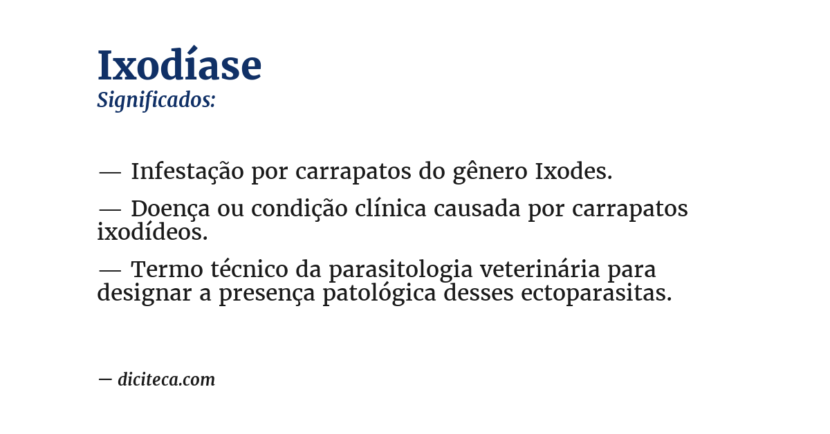 Significado de ixodíase