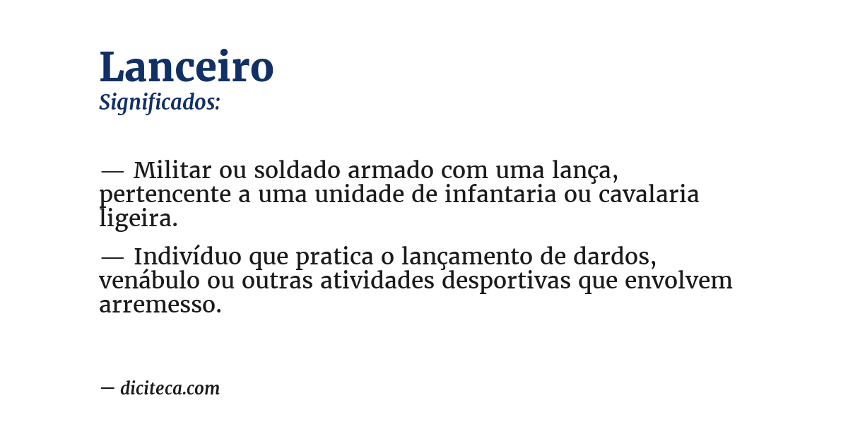 Significado de lanceiro