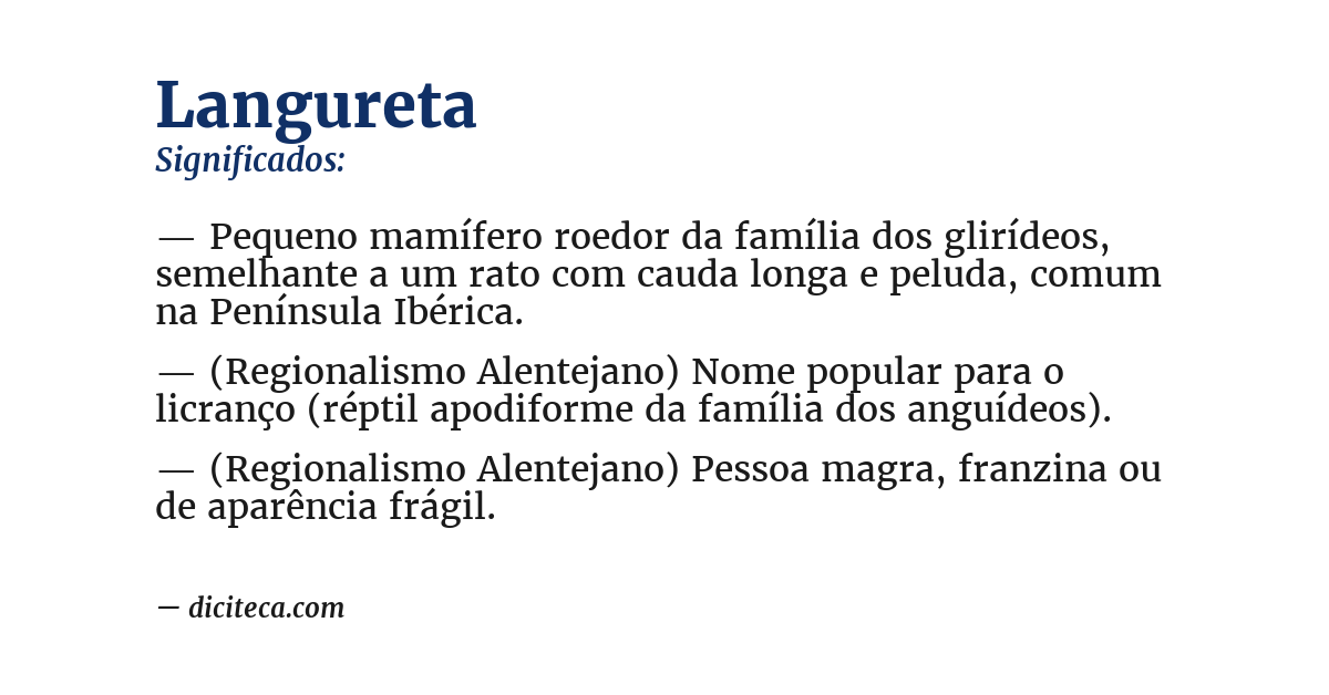 Significado de langureta