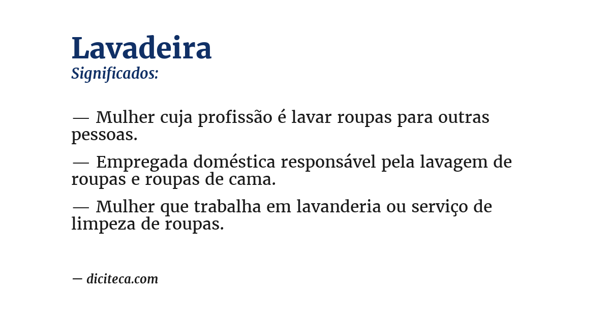 Significado de lavadeira