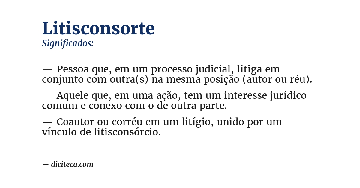 Significado de litisconsorte