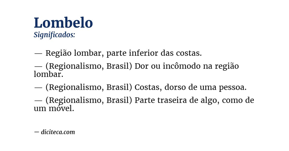 Significado de lombelo