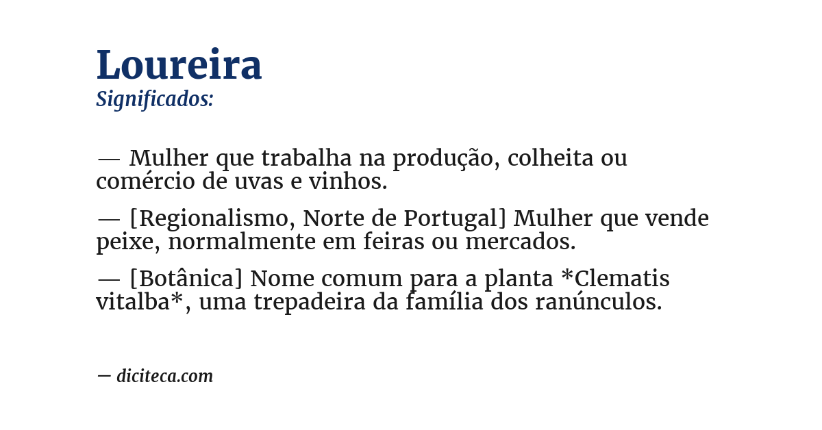 Significado de loureira